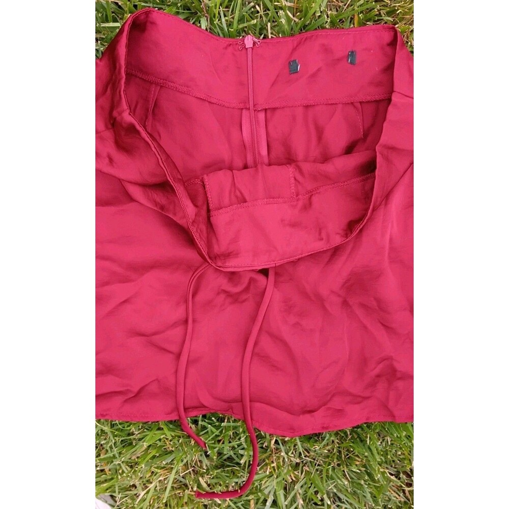 Whimsigoth Burgundy Lace Up Mini Skirt Size Large Y2K Coquette A-Line - Picture 2 of 8